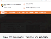 Tablet Screenshot of dindukcapil.rembangkab.go.id